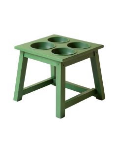 Aspen Field Pet Feeding Stand With Two Plain Empty Bowls - Green