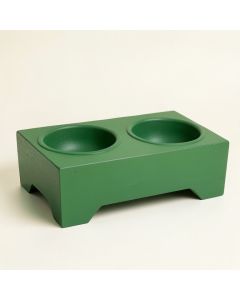 Glen Crest Pet Feeding Stand With Two Plain Empty Bowls - Green (synthetic illustration; no displayed measurements)