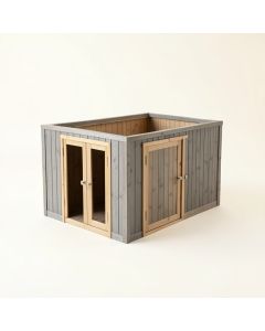 Birch Bend Empty Furniture-Style Litter Enclosure - Gray (synthetic illustration; no displayed measurements)