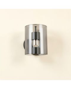 Pine Arc Wall Sconce Mounted On A Plain Wall - Gray (synthetic illustration; no displayed measurements)