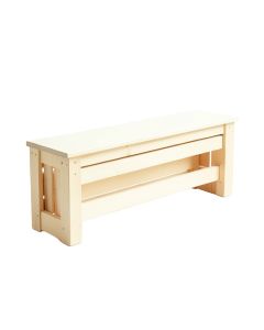 Meadow Bluff Narrow Outdoor Storage Bench - Ivory