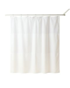 Dawn Arc Shower Curtain Hanging Flat From A Plain Rod (synthetic illustration; no displayed measurements)