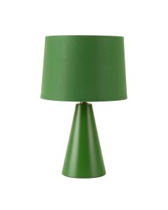Flint Crest Table Lamp With A Plain Fabric Shade - Green