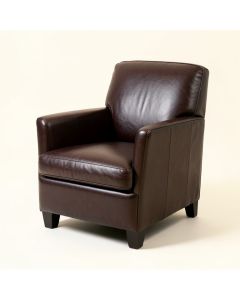 Alleigh Leather Upholstered Dining Chair In Espresso (synthetic illustration; no displayed measurements)