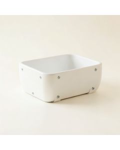 Glen Bend Empty Railing Planter With Integral Brackets - White (synthetic illustration; no displayed measurements)