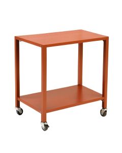 Shore Arc Empty Rolling Workshop Cart - Terracotta (synthetic illustration; no displayed measurements)