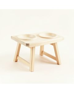 Shore Crest Pet Feeding Stand With Two Plain Empty Bowls - Ivory (synthetic illustration; no displayed measurements)