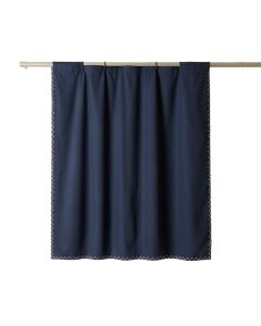 Dune Edge Shower Curtain Hanging Flat From A Plain Rod - Navy (synthetic illustration; no displayed measurements)