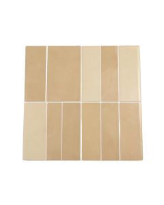 Roman Selection Glass Mosaic Tile In Iced Tan