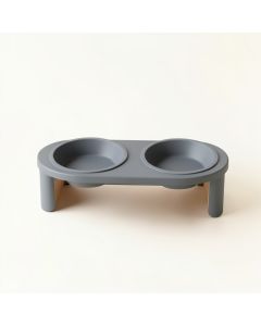Aspen Crossing Pet Feeding Stand With Two Plain Empty Bowls - Gray (synthetic illustration; no displayed measurements)