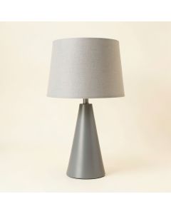 Stone Crossing Table Lamp With A Plain Fabric Shade - Gray (synthetic illustration; no displayed measurements)