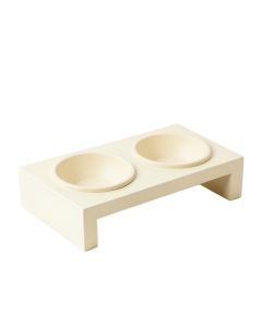 Hill Dale Pet Feeding Stand With Two Plain Empty Bowls - Cream (synthetic illustration; no displayed measurements)