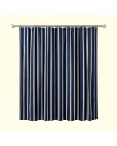 Flint Bridge Shower Curtain Hanging Flat From A Plain Rod - Navy (synthetic illustration; no displayed measurements)