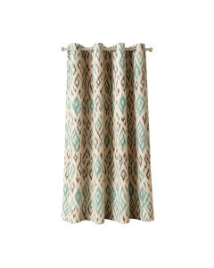 Hutton Ikat Print Geometric Blackout Thermal Grommet Single Curtain Panel