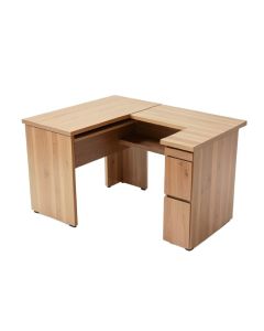 Home Office Solid Wood L-Shape Desk (synthetic illustration; no displayed measurements)