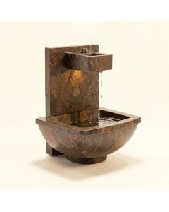 Henline Natural Stone/Metal Wall Fountain With Light (synthetic illustration; no displayed measurements)