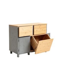 Brook Crest Freestanding Pull-Out Hamper Cabinet - Gray