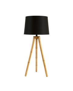 Reed Crossing Floor Lamp With A Plain Fabric Shade - Black