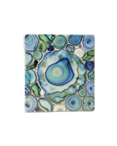 2 '' X 7.5 '' Authentic Seashell Tile Decorative Mosaic In Blue/Green Abalone