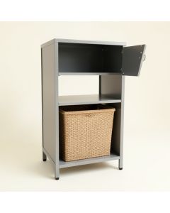 Bay Crossing Freestanding Pull-Out Hamper Cabinet - Gray (synthetic illustration; no displayed measurements)