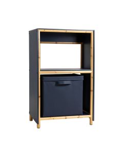 Meadow Dale Freestanding Pull-Out Hamper Cabinet - Navy