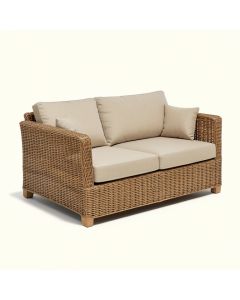 Sargent 74 '' Wide Outdoor Teak Patio Sofa With Cushions (synthetic illustration; no displayed measurements)