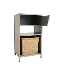 Bay Crossing Freestanding Pull-Out Hamper Cabinet - Gray