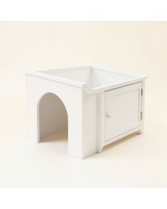 Meadow Falls Empty Furniture-Style Litter Enclosure - White (synthetic illustration; no displayed measurements)