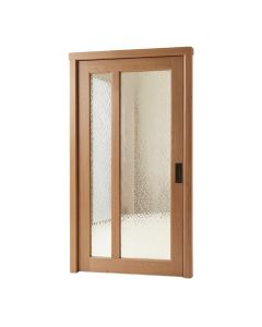 Mirrored Manufactured Wood Glass Lace Sliding Closet Door