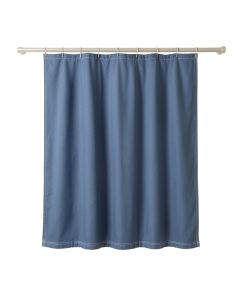 Cedar Canyon Shower Curtain Hanging Flat From A Plain Rod - Blue (synthetic illustration; no displayed measurements)