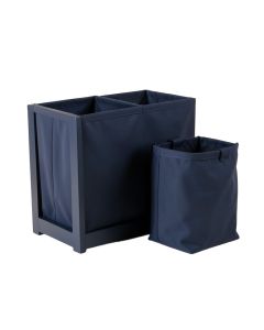 Pine Branch Laundry Sorting Station With Plain Removable Bags - Navy (synthetic illustration; no displayed measurements)