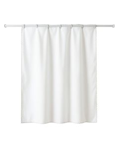 Willow Edge Shower Curtain Hanging Flat From A Plain Rod - White