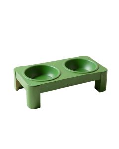 Cove Falls Pet Feeding Stand With Two Plain Empty Bowls - Green