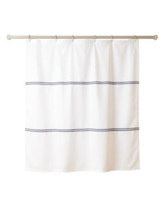 Field Canyon Shower Curtain Hanging Flat From A Plain Rod - White