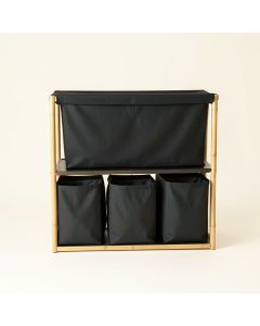Meadow Dale Laundry Sorting Station With Plain Removable Bags - Black (synthetic illustration; no displayed measurements)