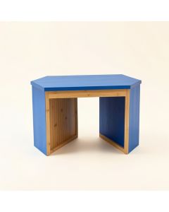 Linden Arc Small Writing Desk - Blue (synthetic illustration; no displayed measurements)