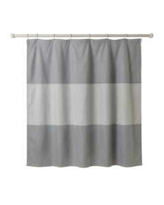 Hill Bend Shower Curtain Hanging Flat From A Plain Rod - Gray (synthetic illustration; no displayed measurements)