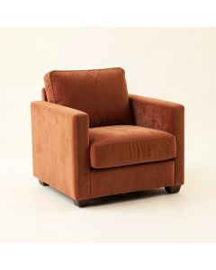 Summit Crest Upholstered Armchair - Terracotta (synthetic illustration; no displayed measurements)