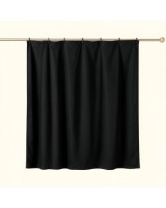 Laurel Bend Shower Curtain Hanging Flat From A Plain Rod - Black (synthetic illustration; no displayed measurements)