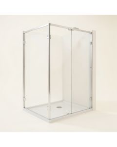 Unidoor-X 46 In . W X 34 3/8 In . D X 72 In . H Hinged Shower Enclosure (synthetic illustration; no displayed measurements)