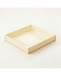 Aspen Bend Empty Under-Desk Cable Tray - Cream (synthetic illustration; no displayed measurements)