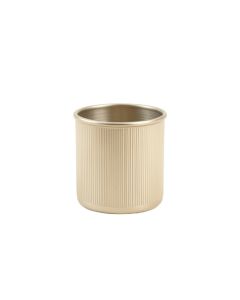 Holly Crest Empty Candle Holder - Beige