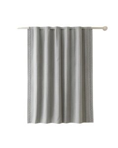 Fern Edge Shower Curtain Hanging Flat From A Plain Rod - Gray (synthetic illustration; no displayed measurements)