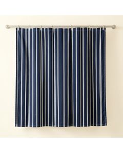 Bay Brook Shower Curtain Hanging Flat From A Plain Rod - Navy (synthetic illustration; no displayed measurements)