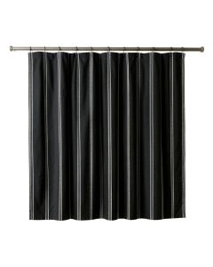 Ash Crossing Shower Curtain Hanging Flat From A Plain Rod - Black