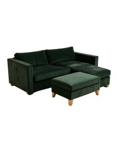 Vernonburg 118 '' Wide Velvet Reversible Modular Sofa & Chaise With Ottoman