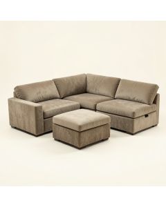 Pontus 166 '' Wide Microfiber/Microsuede Left Hand Facing Modular Corner Sectional With Ottoman (synthetic illustration; no displayed measurements)