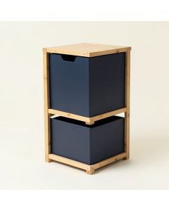 Sage Branch Freestanding Pull-Out Hamper Cabinet - Navy (synthetic illustration; no displayed measurements)