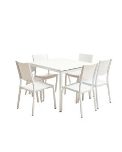 Modern 5-Piece Dining Table Set For 4 With Foldable Drop Leaf