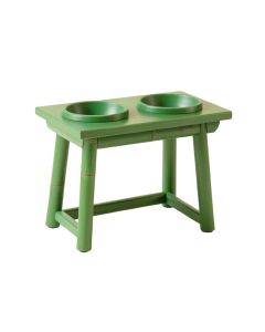 Vale Branch Pet Feeding Stand With Two Plain Empty Bowls - Green (synthetic illustration; no displayed measurements)